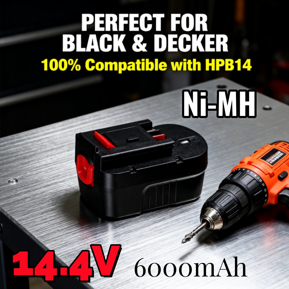Black+Decker Tool Cordless - بطارية Ni-MH محسنة بقوة 14.4 فولت